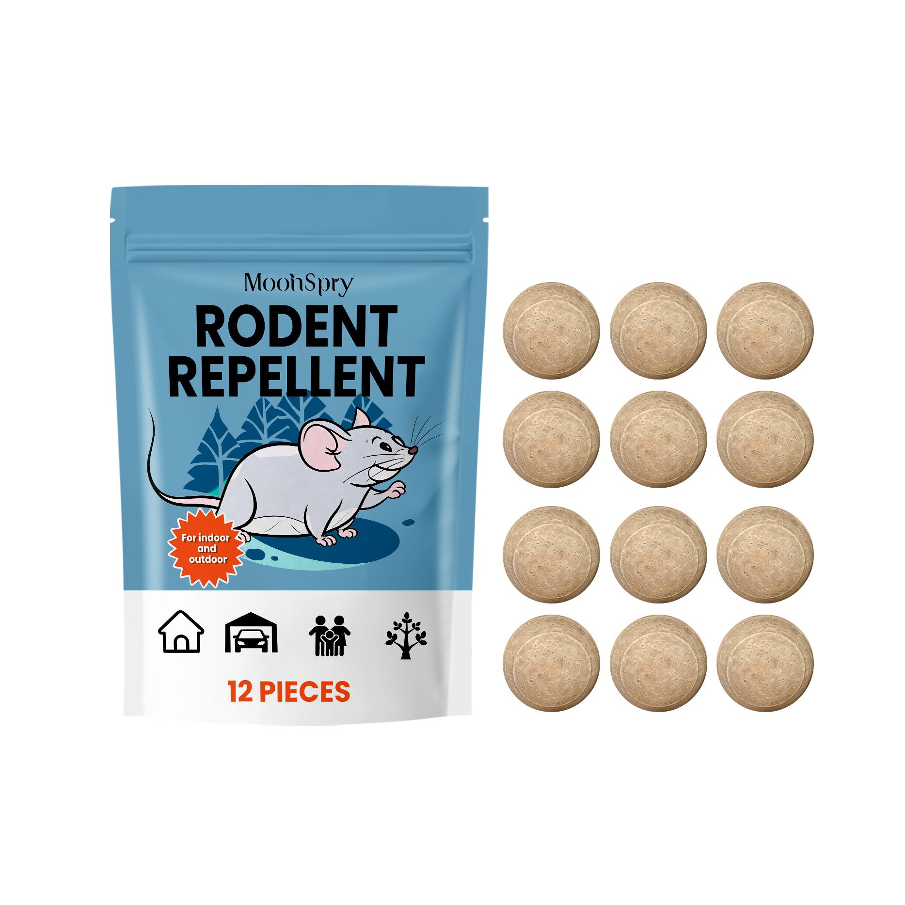 MoonSpry Rodent Repellent Pill Plant Gentle Formula Continuous Rodent Repellent Protection Household Safety Protection Home 12pcs