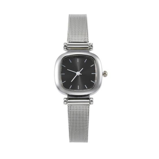 Women Dress Watch Square Dial Adjustable Steel Strap Quartz Movement Female Classic Formal Business Casual Bracelet Wristwatch Fashion Jewelry