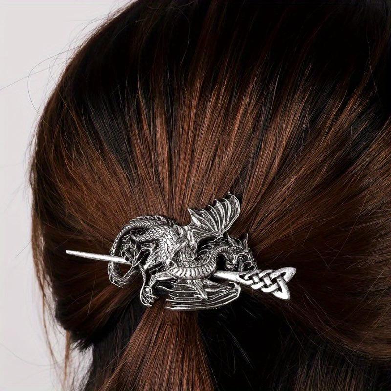 Viking Dragon Hairpin: Women’s Retro Nordic Style Hair Stick and Headdress Accessories