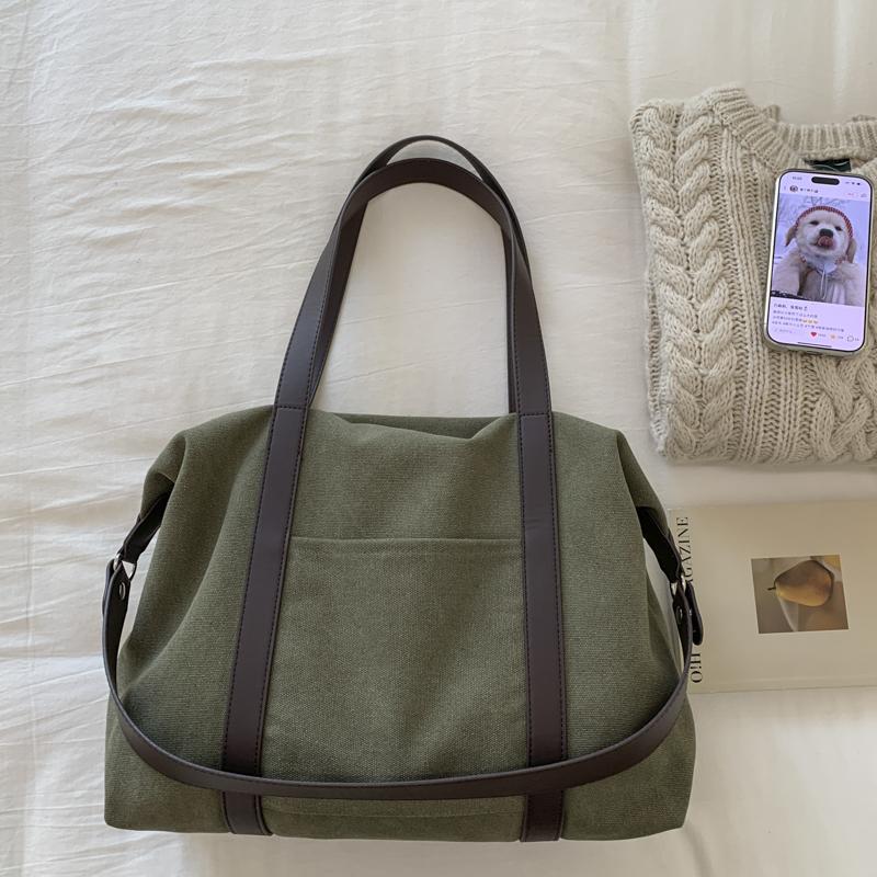 Canvas Duffel Bag Women's Large Capacity Tote Shoulder Bag Casual Travel Handbag