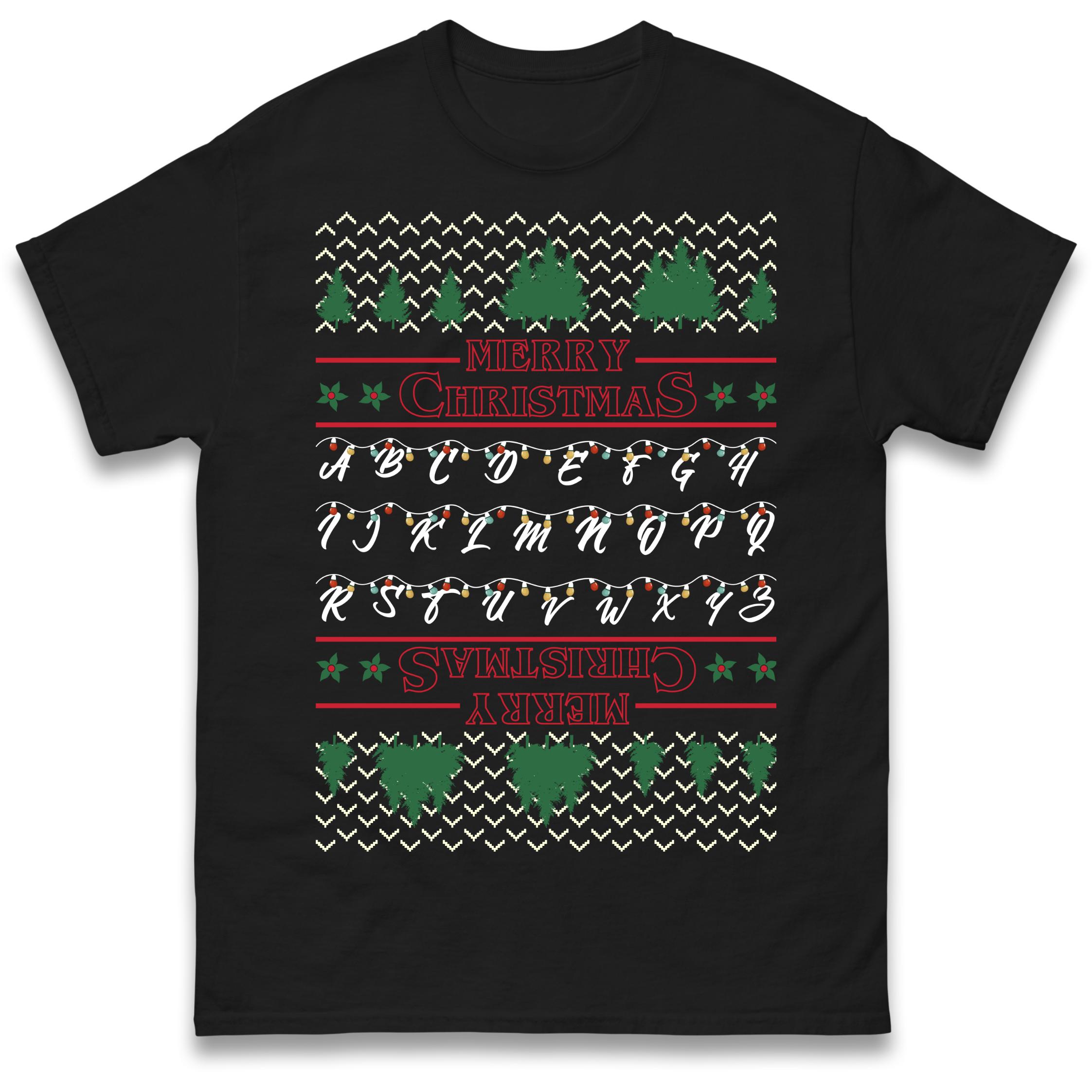 Stranger Things Upsdie Down Christmas T Shirt Tshirt Mens Womens Unisex Tops Tees M