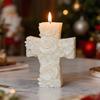 Rose Flower Mold Reusable Cross Candle Mold Silicone Mold Multifunctional For Plaster Crafts Religious Gifts Christmas