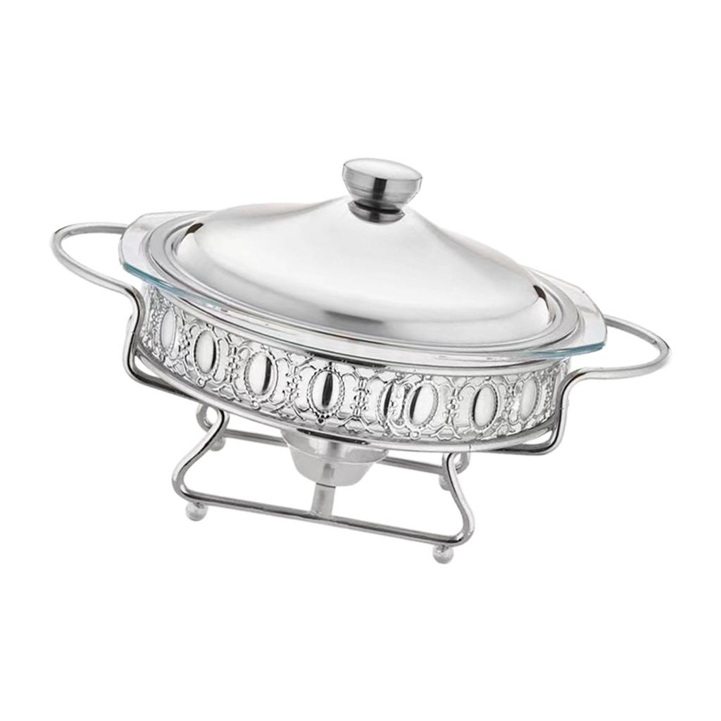 Buffet Food Warmer 2L Stable Portable with Handle Round Pan for Events And