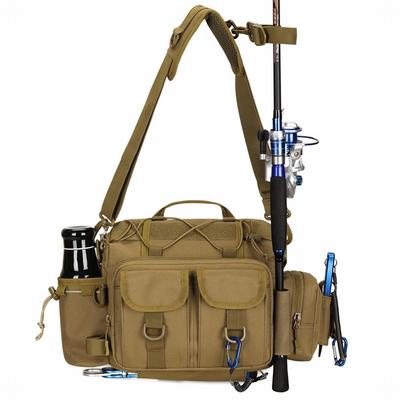 PHOENIX IKKI Large Capacity Fishing Fishing Tackle Fishing Rod Waist Shoulder Brown 3-Way Bag, Bag, Holder, Run-and-Gun Bag, Bag, Bag,