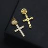 Big Cross Drop Earrings for Women Fashion Jewelry Punk Gold Color Hip Hop Zircon Earring Studs Men Ear Accessories OHE007