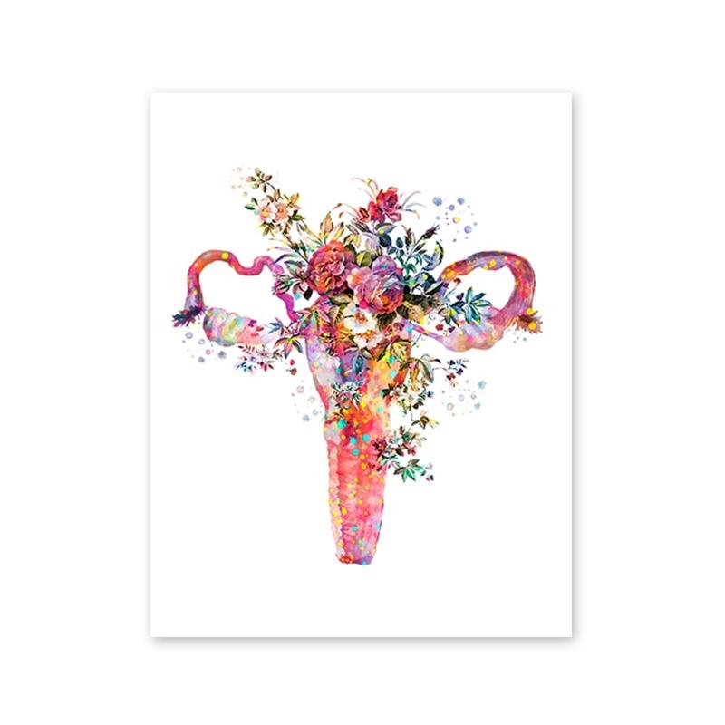 Bunte Anatomie Kunst Blume Organe Herz Lunge Poster und Drucke Medizinische Bildung Wand Kunst Leinwand Malerei Home Dekoration Geschenk