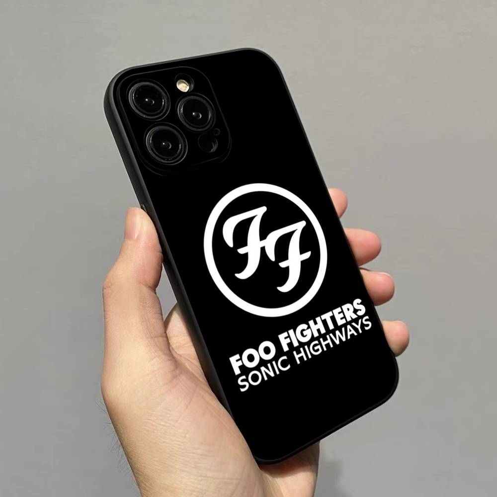 F-FOO FIGHTERS Phone Case For IPhone 17 16 15 14 13 12 11 Pro Max Plus Mini Silicone Black Cover