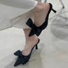 Fashion Summer Women's Slippers Pointed Toe Bow Tie Dress Sandals 2025 New Fashion Closed Toe Thin Heel Elegant Modern Slippers Zapatos