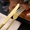 24/32pcs Gold Dinnerware Set Stainless Steel Royal Spoon Forks Knives Kitchen Cutlery Western Dinner Silverware Tableware Gift