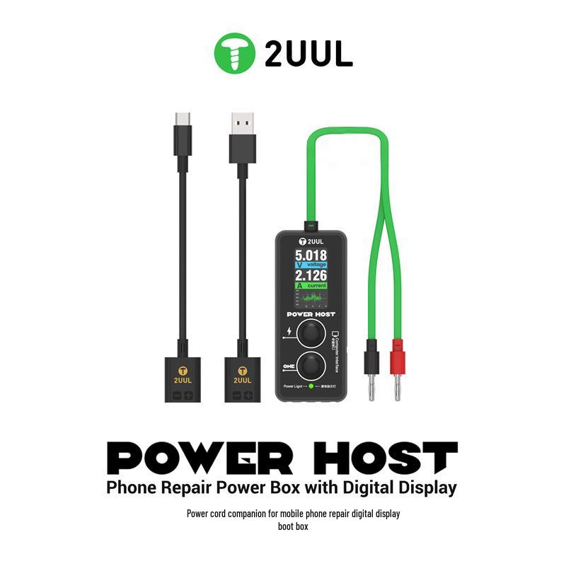 

2uul Power Cord Companion: Digital Display Boot Box for Real-time Current & Voltage Monitoring, One-Key Boot for Mobile Phone Repair Standard