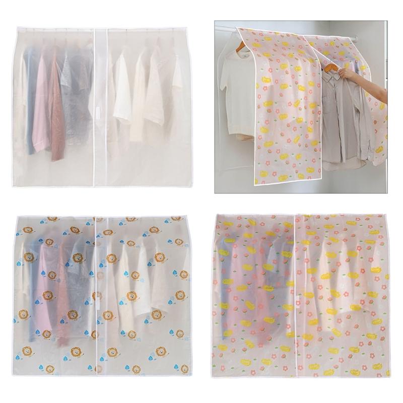 Clear Reusable Wardrobe Clothes Protectors Dustproof Hanging Organizers Clothing Rack Covers For Long Coat Garment Bag