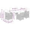 VidaXL 7-Piece Garden Dining Set with Cushions, Table and Chairs with Adjustable Backrest and Footrest 3212589
