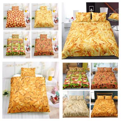 2023 New Style 3D Foods Printing Duvet Cover Microfiber Soft Bedding Cover Set Teens Boys Delicious Bedding Sets Polyester Pillowcase