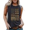 Amazon Wish Clothing Women's Vest Independent Station Summer Fashion American Flag Independence Day Collection