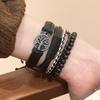 Chic Multi-layer Rhinestone Leather Bracelet: Trendy, Versatile, and Stylish Bangle for Women.