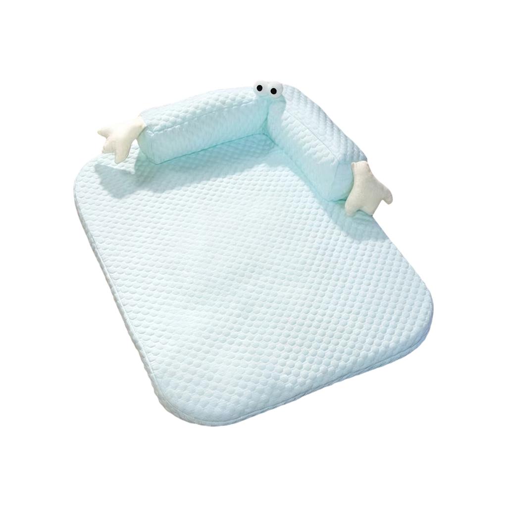 Pet Bed Mat With Pillow, Summer Ice Silk Dog Cats Bed, Breathable Non-Sticky Pet Pad, 4-Layer Structure Dog Bed For Small Dogs Cats
