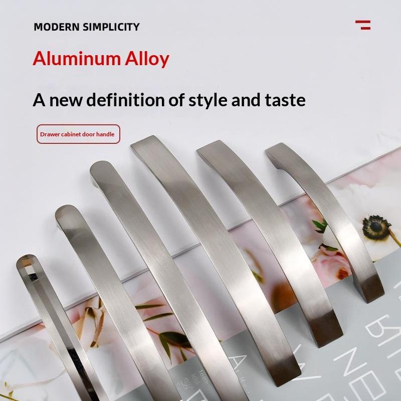Kitchen Drawer Handles Knobs Lightweight Aluminum Alloy Drill Free Optional Pulls for Cabinet Cupboard Wardrobe Door Decor
