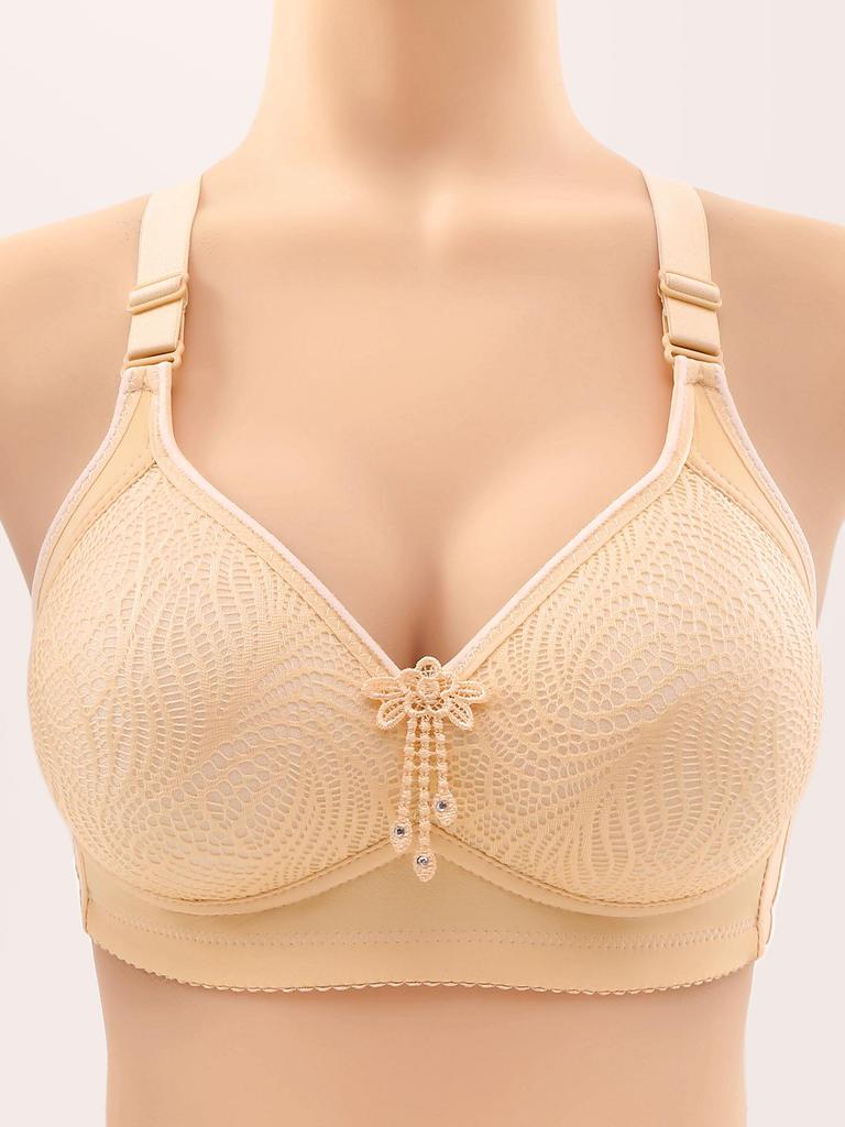 Plus Size No-Magnetic, No-Underwire Push-Up Side Support Anti-Sag Bra