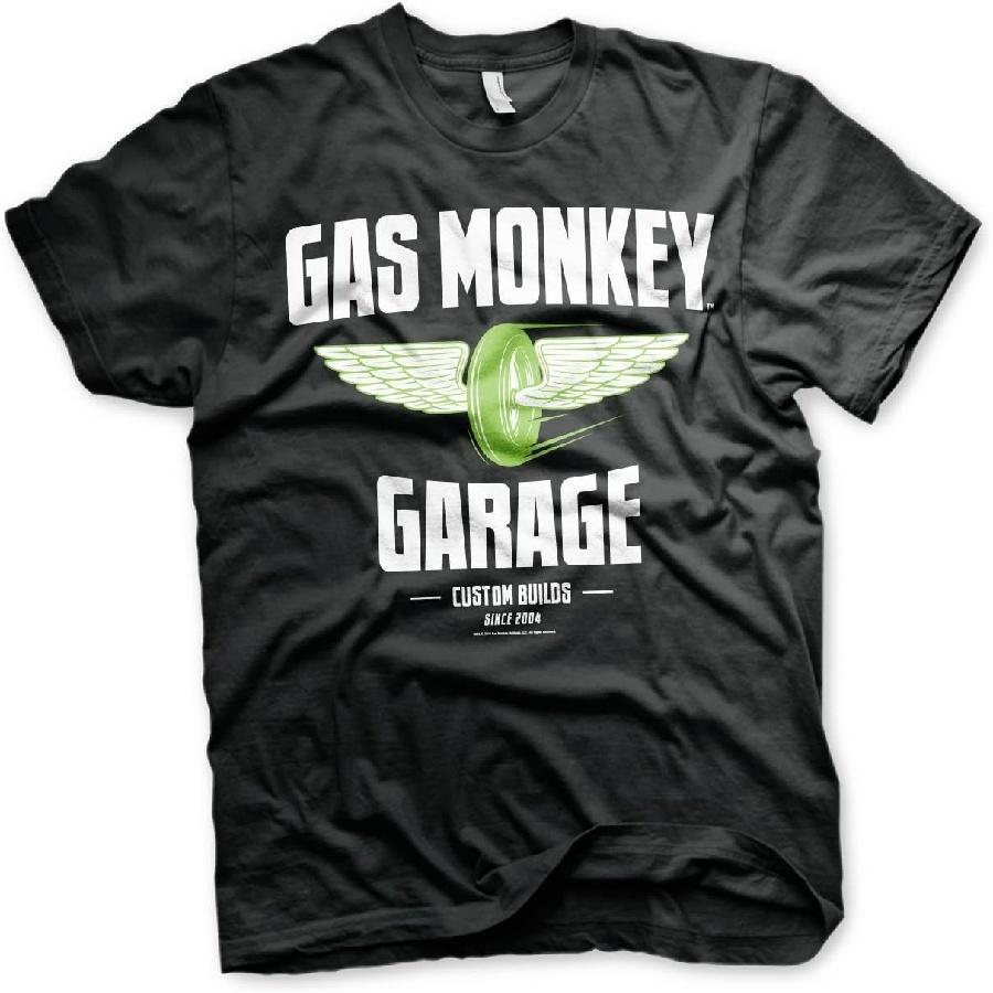 Fast N  Loud Officially Licensed Gas Monkey Garage Speed Wheels Mens T-Shirt (Black), Medium S