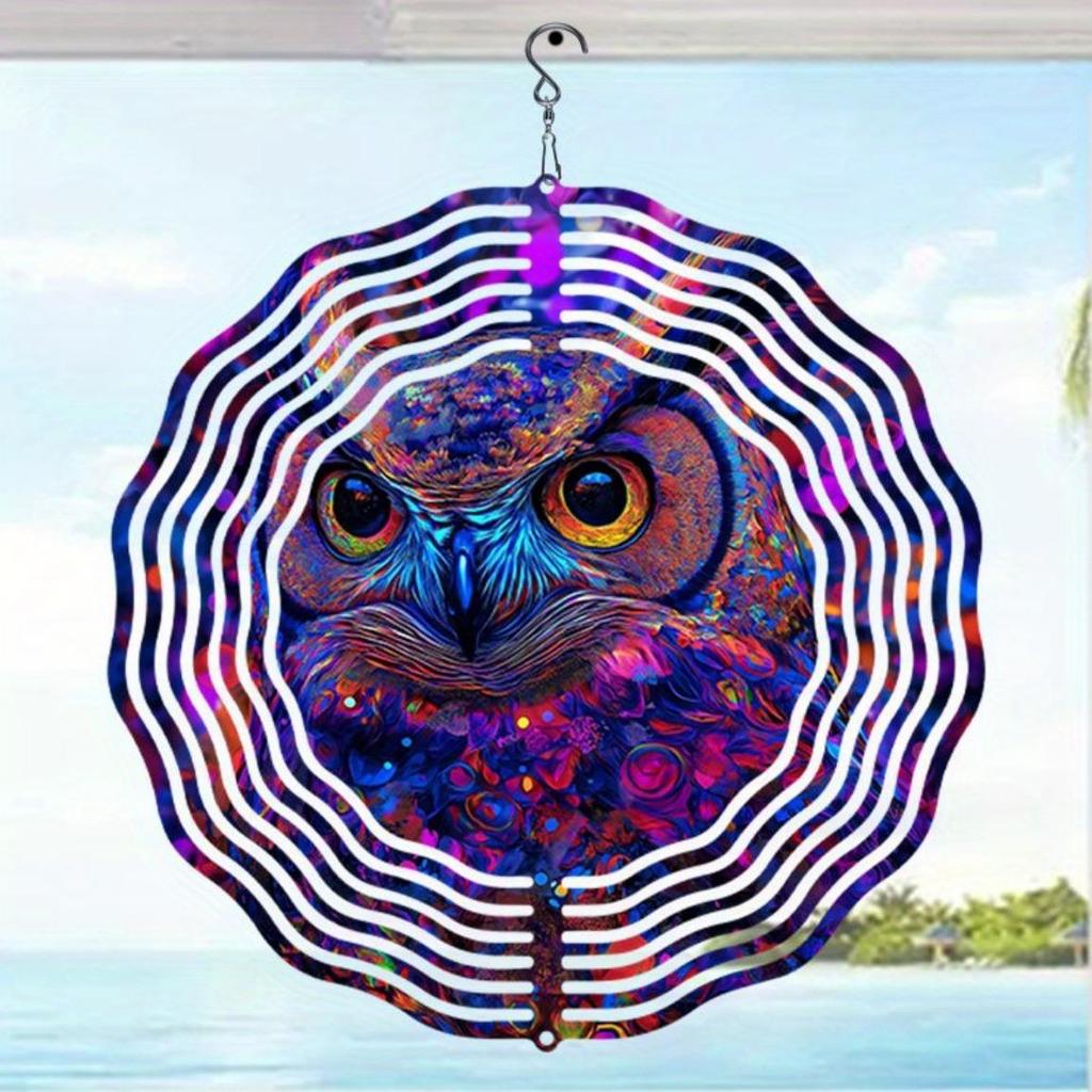 Lebhafter bunter Metall-Windspinner für Outdoor-Garten-Terrassen-Dekor Keine Batterie erforderlich Hängende Kunst Hofornament Skulptur