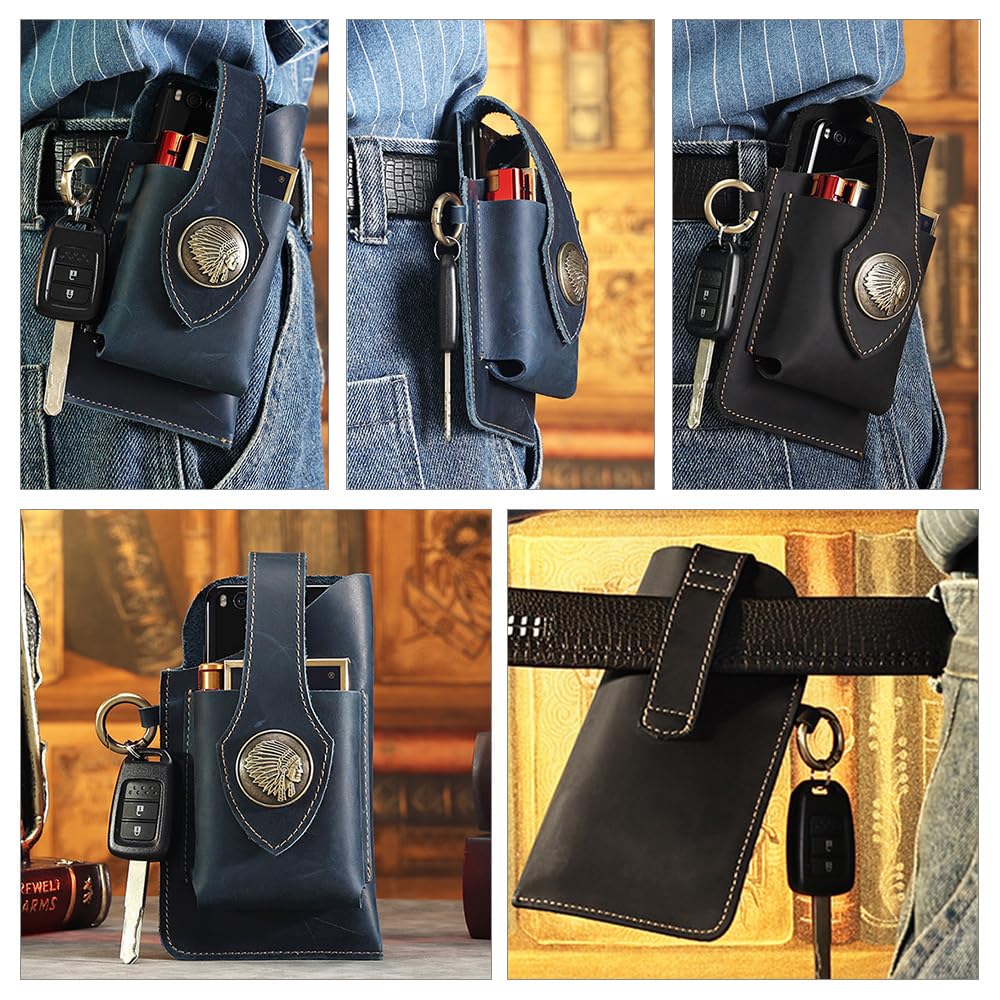 Whatna Natural Cowhide Leather Waist Pouch for Genuine Fits a Smartphone and Includes a Compact Design for Small Perfect for and Model 6620 Tanned