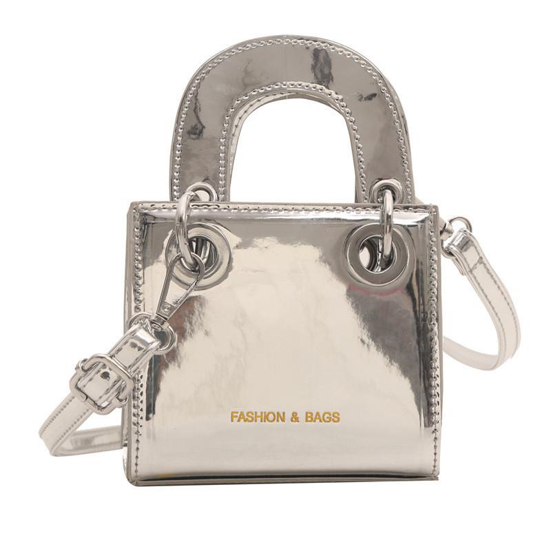 Stylish Kids Crossbody Bag Fashionable Shiny Pu Leather Small Square Bag For Boys Girls