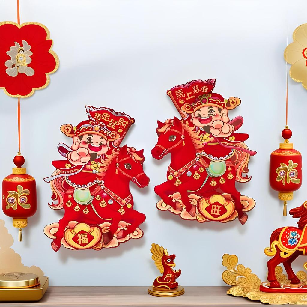 Stickers 2026 Chinese New Year Blessing Door Sticker Year of Horse Door Banner Spring Festival Window Stickers Home Decoration