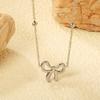 Simple and versatile bow pendant necklace women's light luxury exquisite love collarbone chain special-shaped pearl necklace