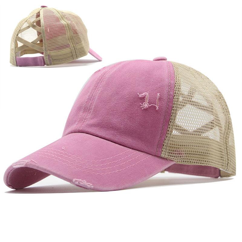 New Popular Outdoor Cross Ponytail Cap Sports Broken Edge Baseball Cap Summer Ladies Running Cap