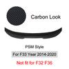 Per BMW Serie 4 F32 F33 F36 2014-2020 Fibra di Carbonio Lip Paraurti Posteriore Spoiler Baule Kit Ala Coda Stile MP M4 PSM Nero Lucido