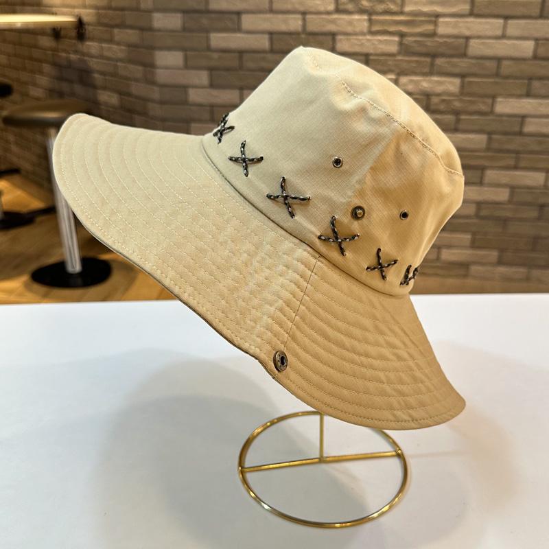 Stylish Wide Brim Summer Sun Hat Womens Round Top Sunscreen Hat Fisherman