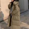 Vielleicht New Solid Color X-Long Straight Winter Coat Women Parkas Clothes Casual Hooded Warm Winter Jacket Female Outerwear