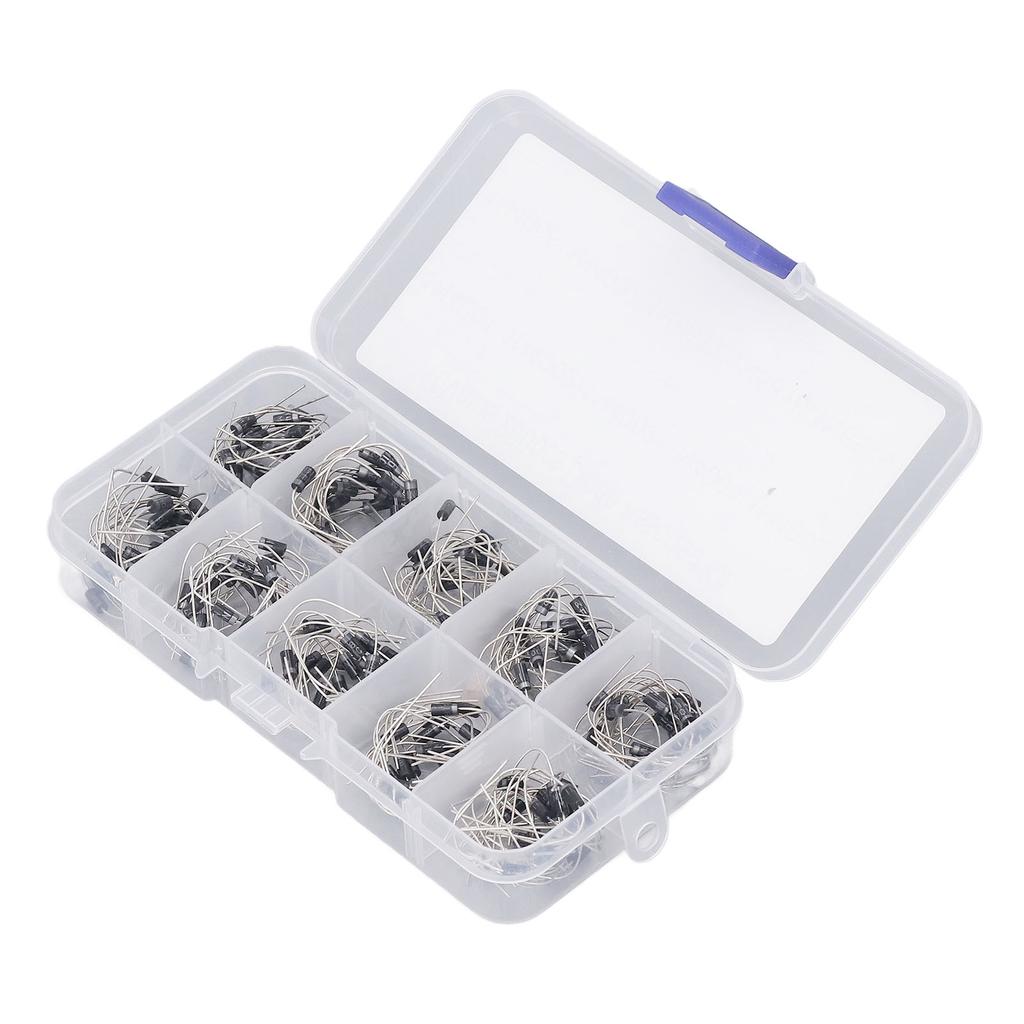 200Pcs Rectifier Diode 1N4001 to 1N4007 to 1N5819 Diode Assorted Kit Set for Product Development Mai