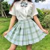 Authentic Japanese JK Plaid Mid-Length Student Uniform Set with Pleated Sailor Skirt