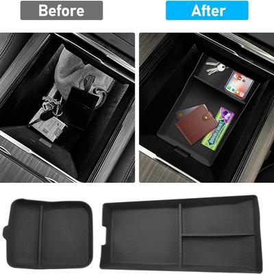 For Model S X 2025 2025 2025 Center Console Lower Tray Armrest Box Underlay Back Row Seats Storage Tank Pad Storage Box Pad