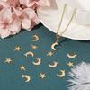 304 Stainless Steel Charms & Pendants Star/Moon Golden 11.5~16x9.5~11x0.9~1mm Hole: 1.4mm 40pcs/box