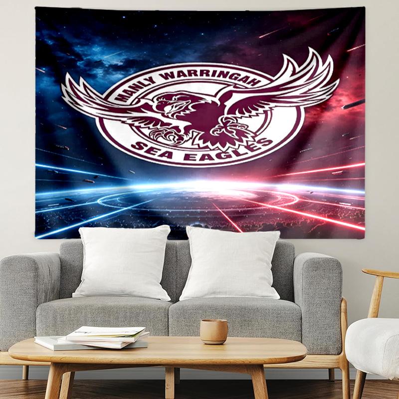 Manly Warringah Sea Eagles Print Tapestry, Lightweight Wall Hanging, for Bedroom, Dorm, Living Room, Home Art Decor, Birthday Christmas Gift for Frien