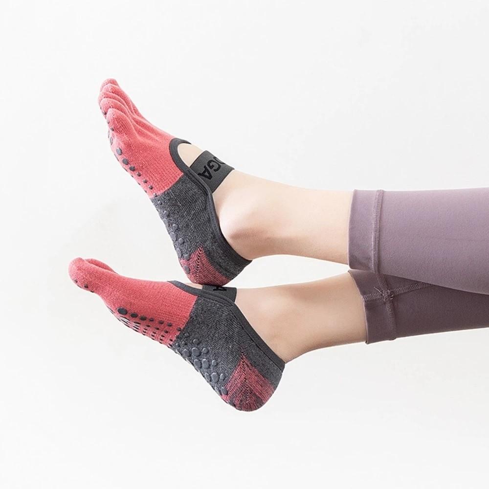 Low-ankle Five Finger Socks Boat Sock Pilates Socks Sweat-absorbing Ladies Yoga Socks  Gym красный