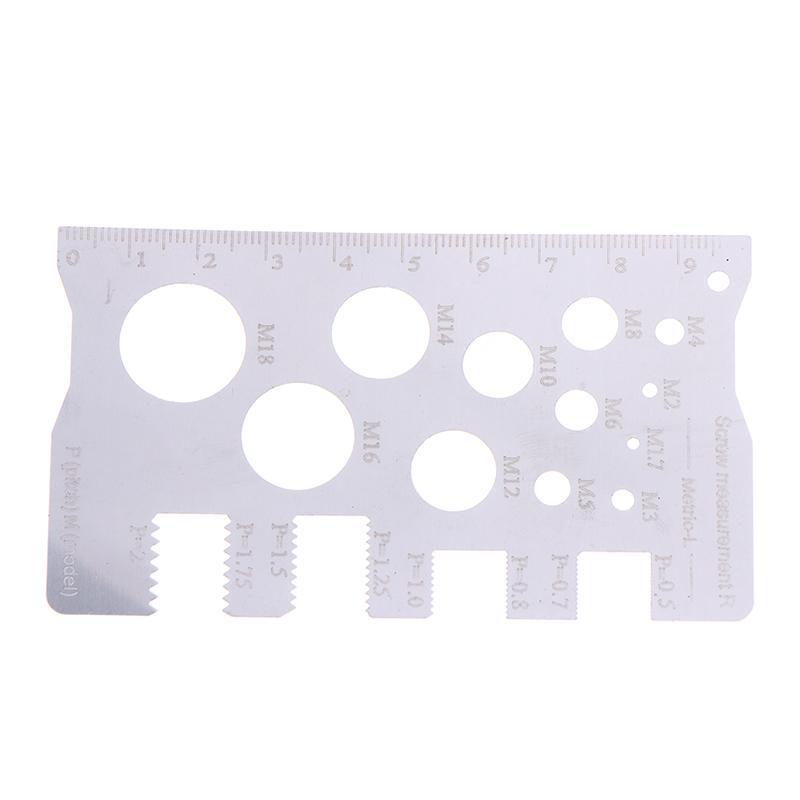 Durabler Stainless Steel Ruler Screw Measuring Ruler Precise Pitch Measurement Thread Gauge Screw Measurement Ruler Measuring