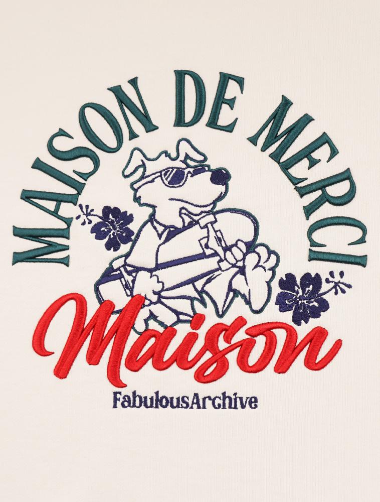 LA MAISON STUDIO Unisex Fun Puppy Skateboards Heavy Terry Sweatshirt Cream (Fce3Ts603M)
