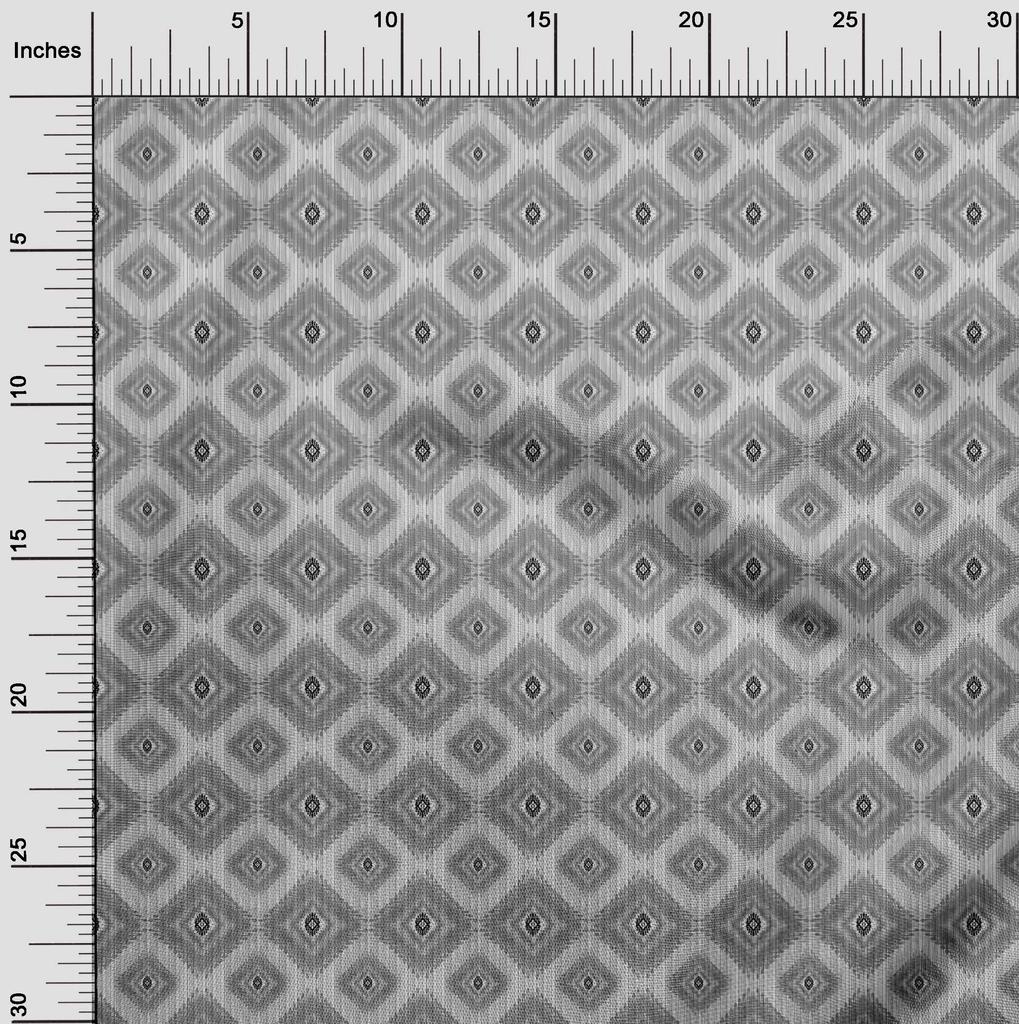 oneOone Cotton Flex Gray Fabric Asian Ikat Craft Projects Decor Fabric Printed By The Yard 40 Inch