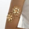 Exaggerated Enamel Hollow Flower Bracelets Arm Cuff For Women Men Bohemian Elegant Floral Opening Bangles Summer Beach Jewelry