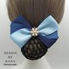 Women's Blue Flower Hair Net & Hairpin for Professionals