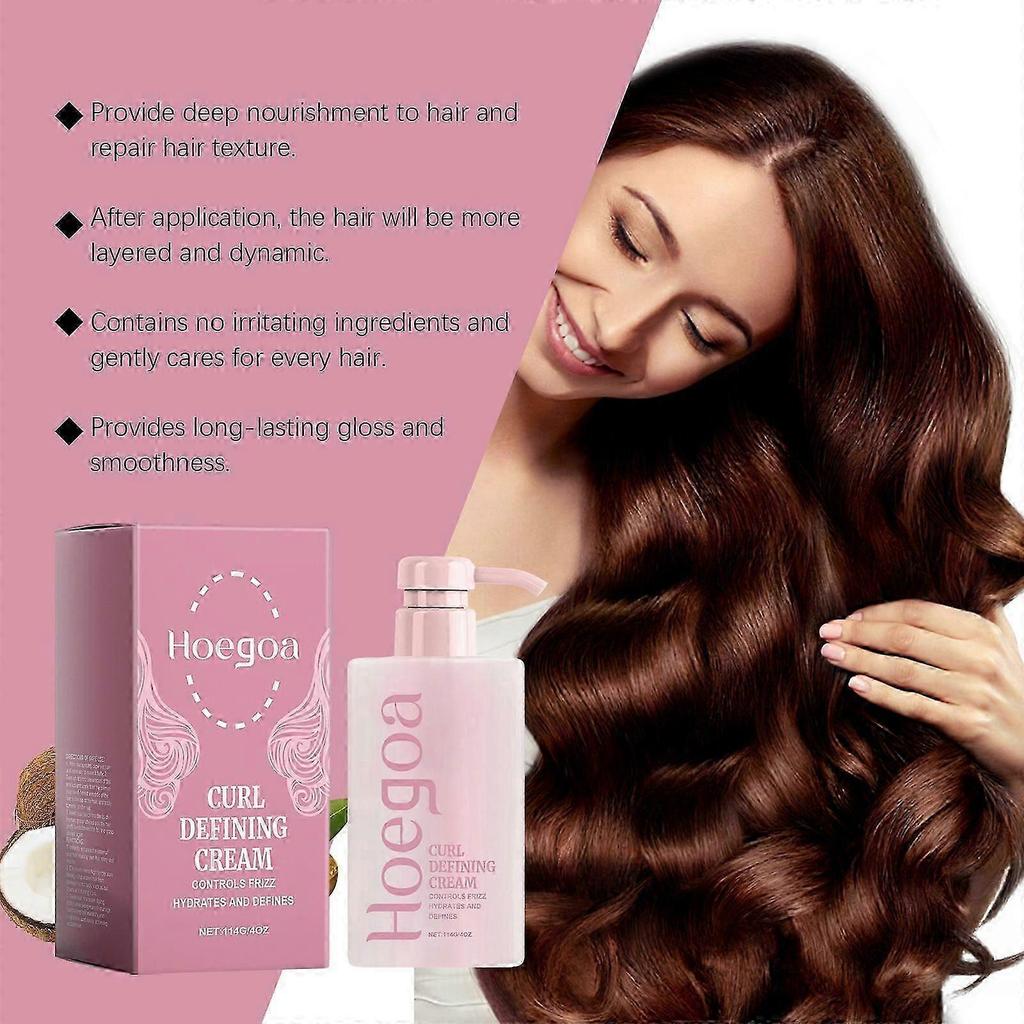 Hoegoa Curly Hair Double Eyelid Cream Bangs Curly Hair Care Shape Fluffy Moisturizing Natural Gloss Double Eyelid Cream
