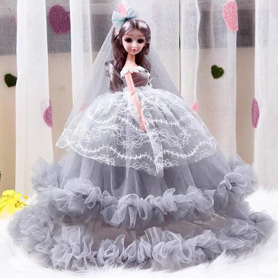 Ropa de muñeca de princesa de 45cm, vestido de boda con cola, regalo para niños, accesorios de juguete de moda, decoración del hogar