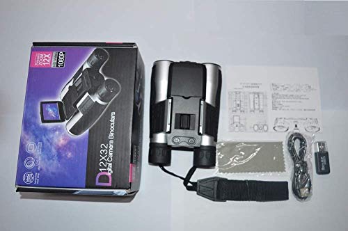 Binocular Camera, 12x, 32mm Aperture, High Magnification, Digital Camera, 1080P, 2.0 LCD, Recording Telescope with Camera for Concerts, Bird Watching,