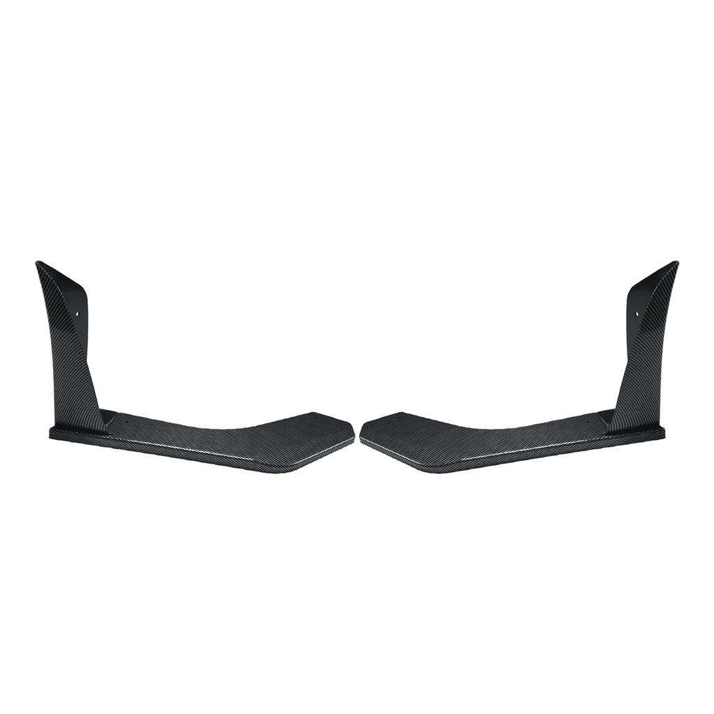 For Ford Mustang MK6.5 2018-2023 Front Bumper Side Spoiler Cover Carbon Fiber Look/Gloss Black Lower Splitter Canard Protector