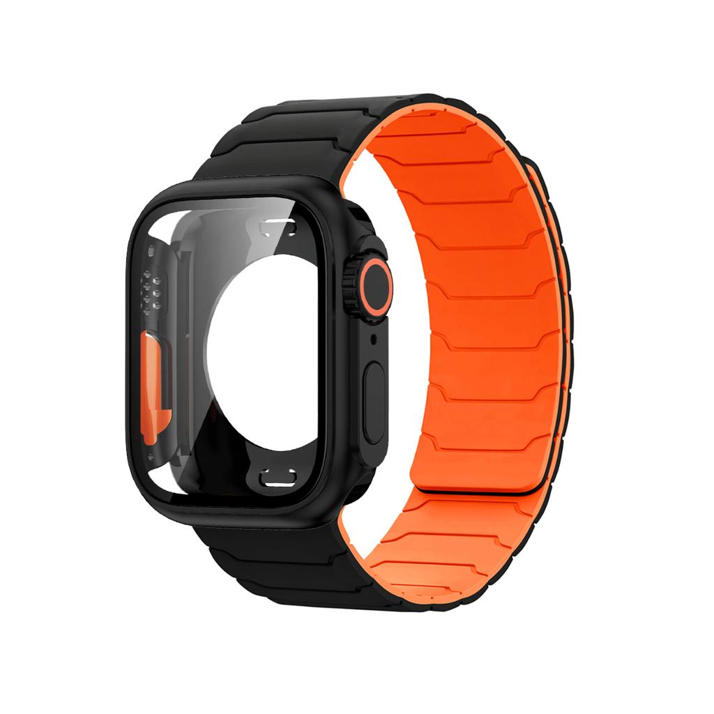 Fodral+Armband För Apple Watch Band 45mm 44 41 42 40mm Silikonarmband för Iwatch Serie 3 4 5 6 Se 7 8 9 10 Byt till Ultra Case
