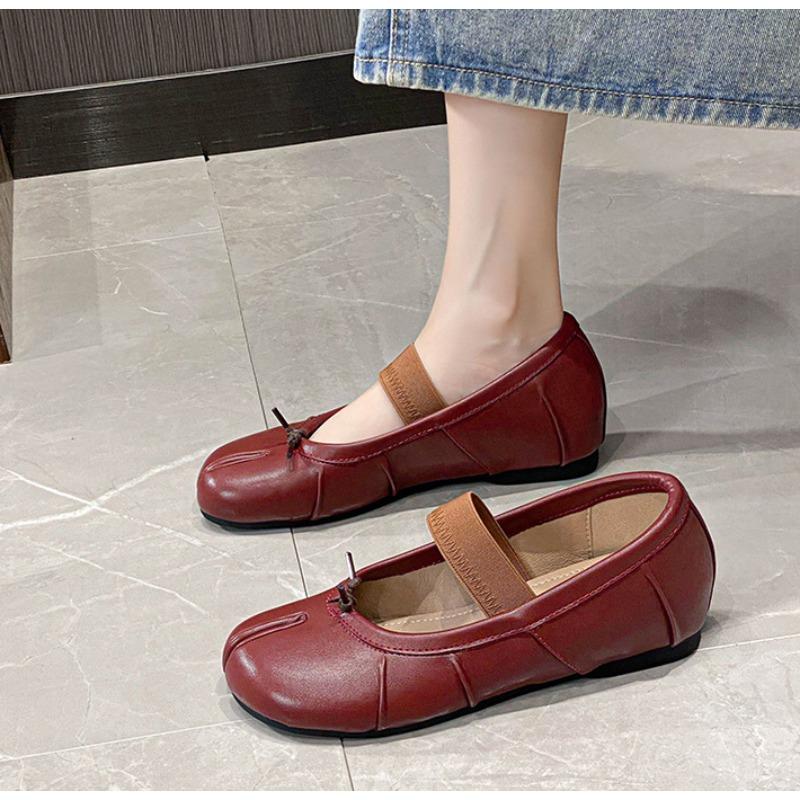 Cross Strap Tabi Flat Shoes Women Casual Fashion Design Mary Jane Shoes Slip-on Split Toe Ballet Shoes 2026 Elegant New 3.5CM