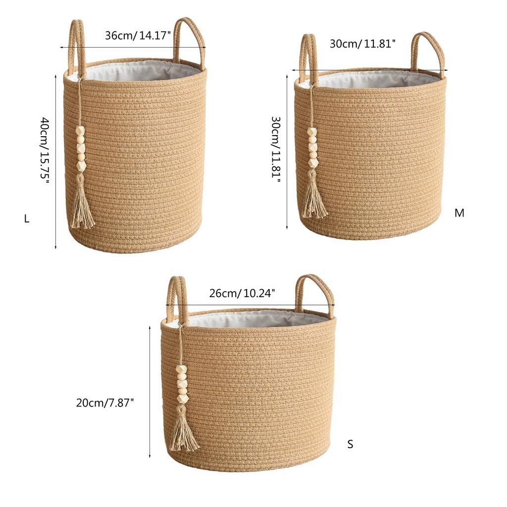 Cotton Rope Laundry Basket Large Capacity Laundry Hamper for Sorting Dirty Clothes Easy to Use Blankets Collector